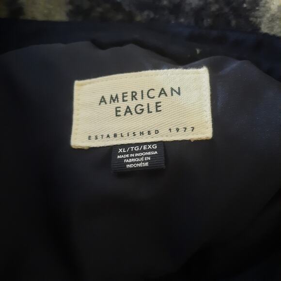 American Eagle Mens Blue Plaid Patch Pocket Shirt Jacket Size XL - Picture 3 of 7